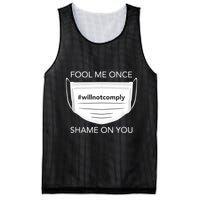 Fool Me Once I Will Not Comply Anti Mask No More Masks Mesh Reversible Basketball Jersey Tank