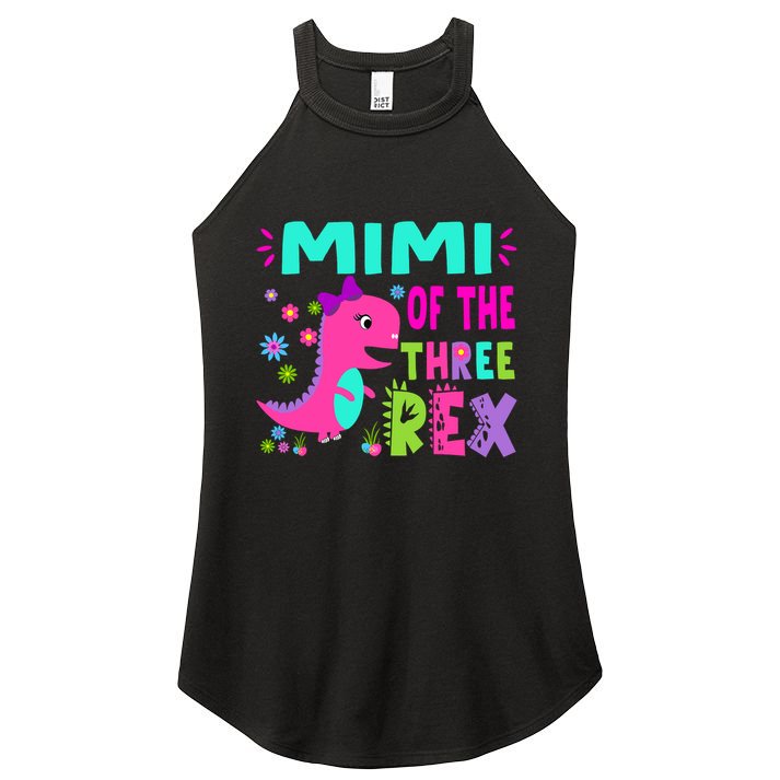 Funny Mimi Of The Birthday Three Rex Dinosaur Women's Perfect Tri Rocker Tank