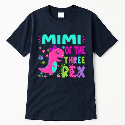 Funny Mimi Of The Birthday Three Rex Dinosaur Tall T-Shirt