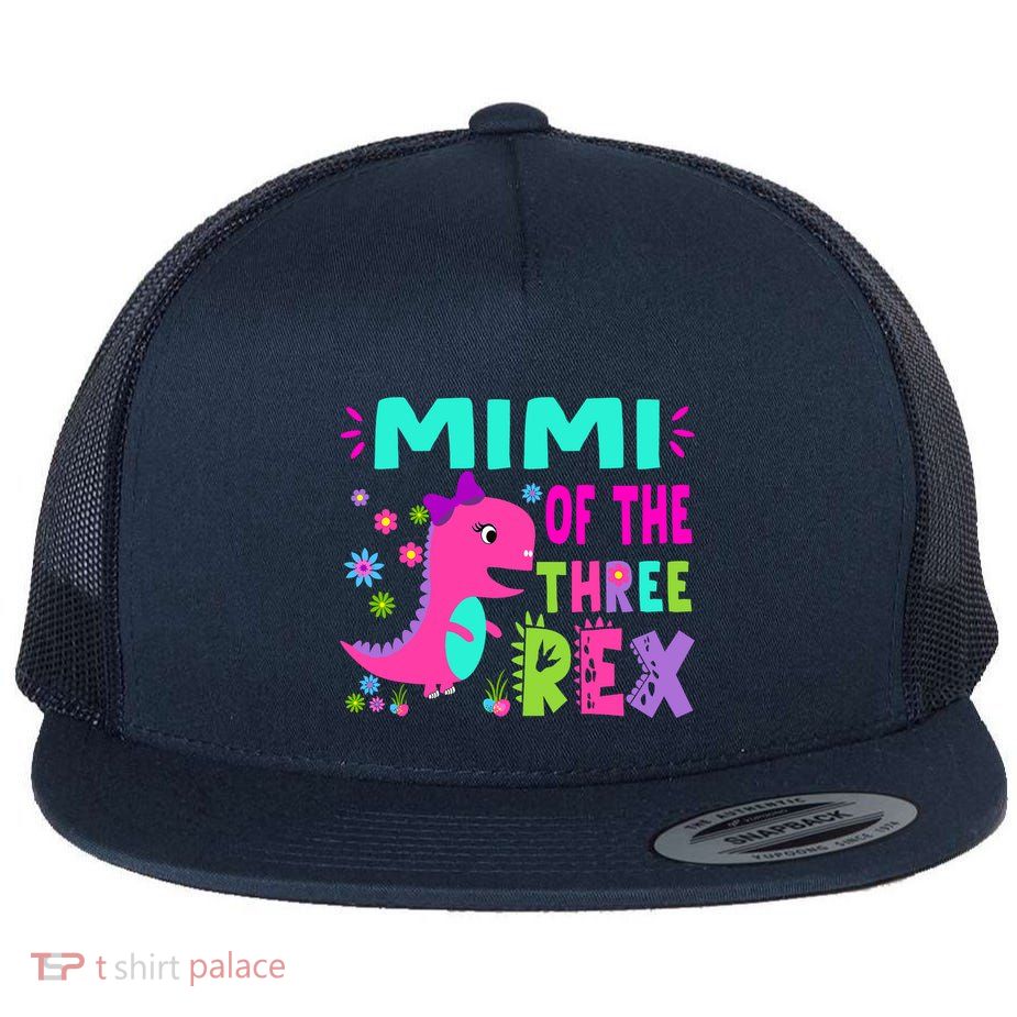 Funny Mimi Of The Birthday Three Rex Dinosaur Flatbill Hat