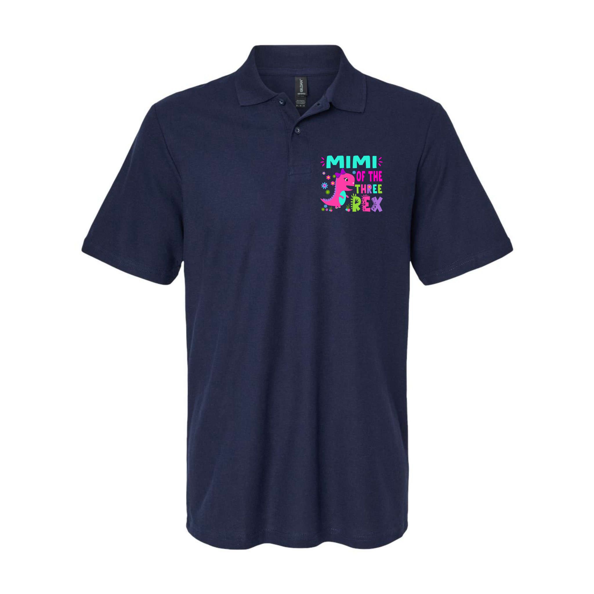 Funny Mimi Of The Birthday Three Rex Dinosaur Polo
