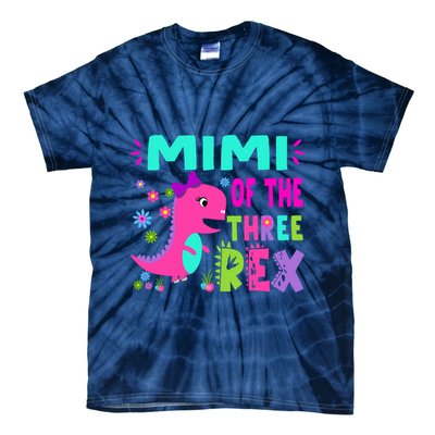 Funny Mimi Of The Birthday Three Rex Dinosaur Tie-Dye T-Shirt