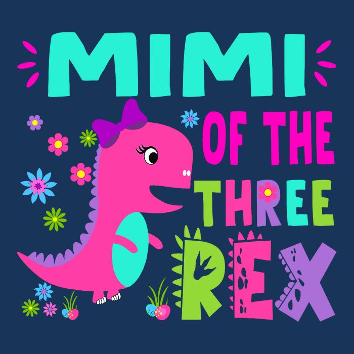 Funny Mimi Of The Birthday Three Rex Dinosaur Golf Towel