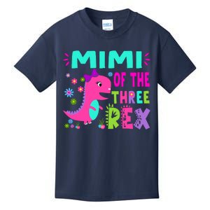 Funny Mimi Of The Birthday Three Rex Dinosaur Kids T-Shirt