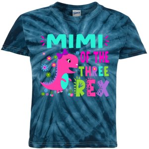 Funny Mimi Of The Birthday Three Rex Dinosaur Kids Tie-Dye T-Shirt