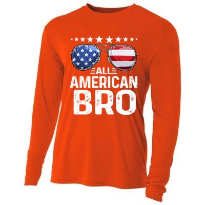 Family Matching Outfit All American Bro 4th Of July Usa Gift Cooling Performance Long Sleeve Crew