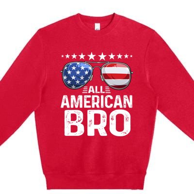 Family Matching Outfit All American Bro 4th Of July Usa Gift Premium Crewneck Sweatshirt