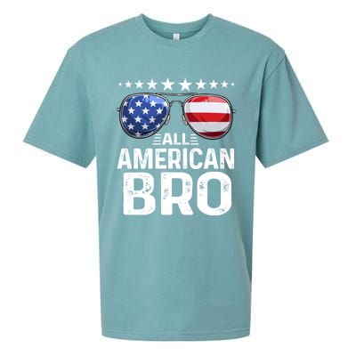 Family Matching Outfit All American Bro 4th Of July Usa Gift Sueded Cloud Jersey T-Shirt