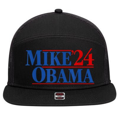 Funny Mike Obama 2024 7 Panel Mesh Trucker Snapback Hat