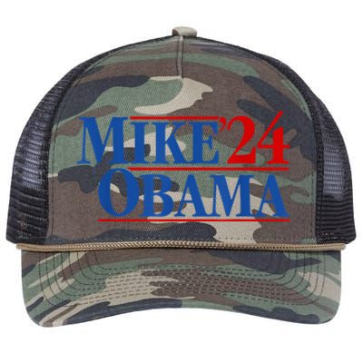 Funny Mike Obama 2024 Retro Rope Trucker Hat Cap