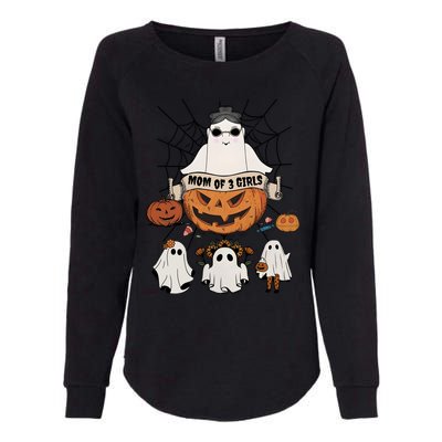 Fun Mom Of 3 Mommy Pumpkin Mother Halloween Boo Ghost Gift Womens California Wash Sweatshirt