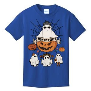 Fun Mom Of 3 Mommy Pumpkin Mother Halloween Boo Ghost Gift Kids T-Shirt