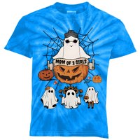 Fun Mom Of 3 Mommy Pumpkin Mother Halloween Boo Ghost Gift Kids Tie-Dye T-Shirt