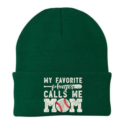 Funny Mom Of Both Baseball Mom Softball Mom Messy Bun Gift Knit Cap Winter Beanie