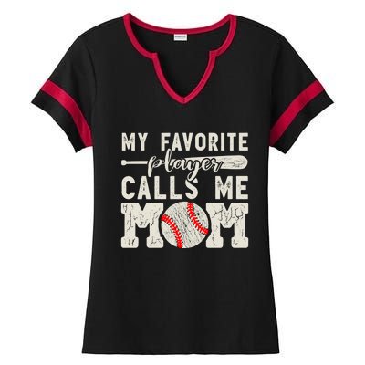 Funny Mom Of Both Baseball Mom Softball Mom Messy Bun Gift Ladies Halftime Notch Neck Tee