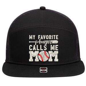 Funny Mom Of Both Baseball Mom Softball Mom Messy Bun Gift 7 Panel Mesh Trucker Snapback Hat