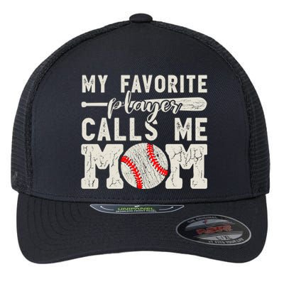 Funny Mom Of Both Baseball Mom Softball Mom Messy Bun Gift Flexfit Unipanel Trucker Cap