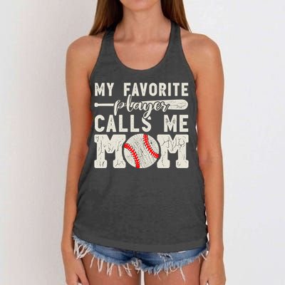 Funny Mom Of Both Baseball Mom Softball Mom Messy Bun Gift Women's Knotted Racerback Tank