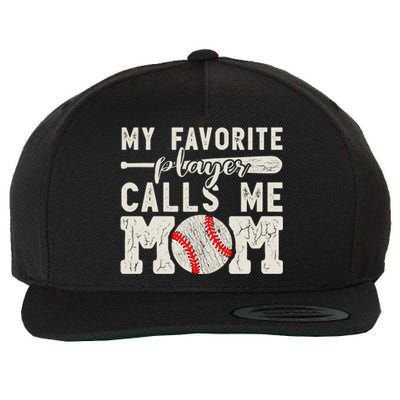 Funny Mom Of Both Baseball Mom Softball Mom Messy Bun Gift Wool Snapback Cap