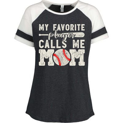 Funny Mom Of Both Baseball Mom Softball Mom Messy Bun Gift Enza Ladies Jersey Colorblock Tee