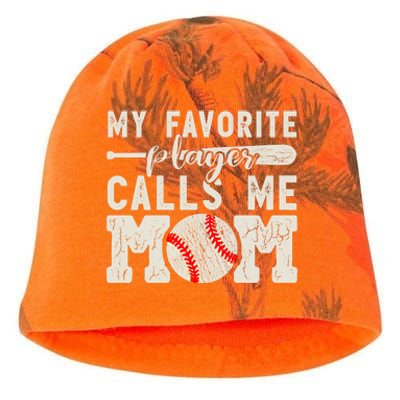 Funny Mom Of Both Baseball Mom Softball Mom Messy Bun Gift Kati - Camo Knit Beanie