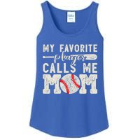 Funny Mom Of Both Baseball Mom Softball Mom Messy Bun Gift Ladies Essential Tank