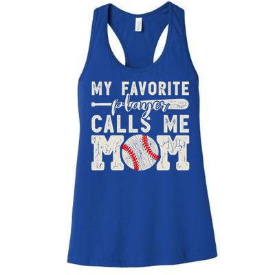 Funny Mom Of Both Baseball Mom Softball Mom Messy Bun Gift Women's Racerback Tank