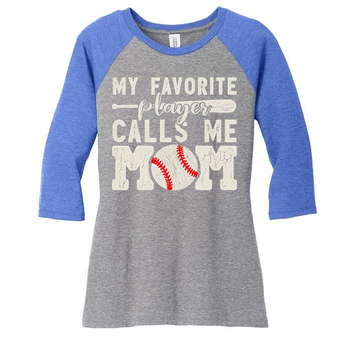 Funny Mom Of Both Baseball Mom Softball Mom Messy Bun Gift Women's Tri-Blend 3/4-Sleeve Raglan Shirt