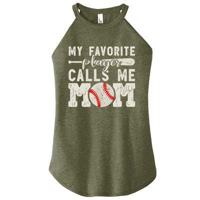 Funny Mom Of Both Baseball Mom Softball Mom Messy Bun Gift Women's Perfect Tri Rocker Tank