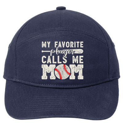 Funny Mom Of Both Baseball Mom Softball Mom Messy Bun Gift 7-Panel Snapback Hat