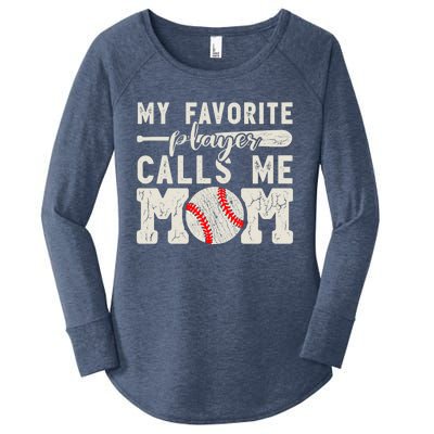 Funny Mom Of Both Baseball Mom Softball Mom Messy Bun Gift Women's Perfect Tri Tunic Long Sleeve Shirt