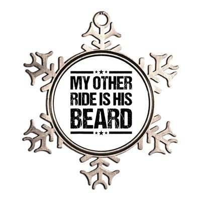 Funny My Other Ride Is His Beard Metallic Star Ornament