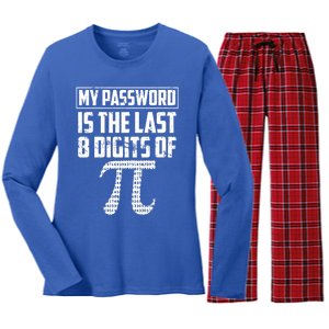 Funny My Password Is The Last 8 Digits Of Pi Gift Meaningful Gift Women's Long Sleeve Flannel Pajama Set 