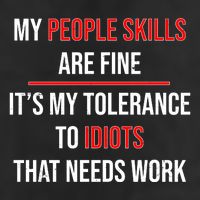Funny My People Skills Are Fine My Tolerance To Idiots Need Work Cool Comfort Performance Bucket Hat