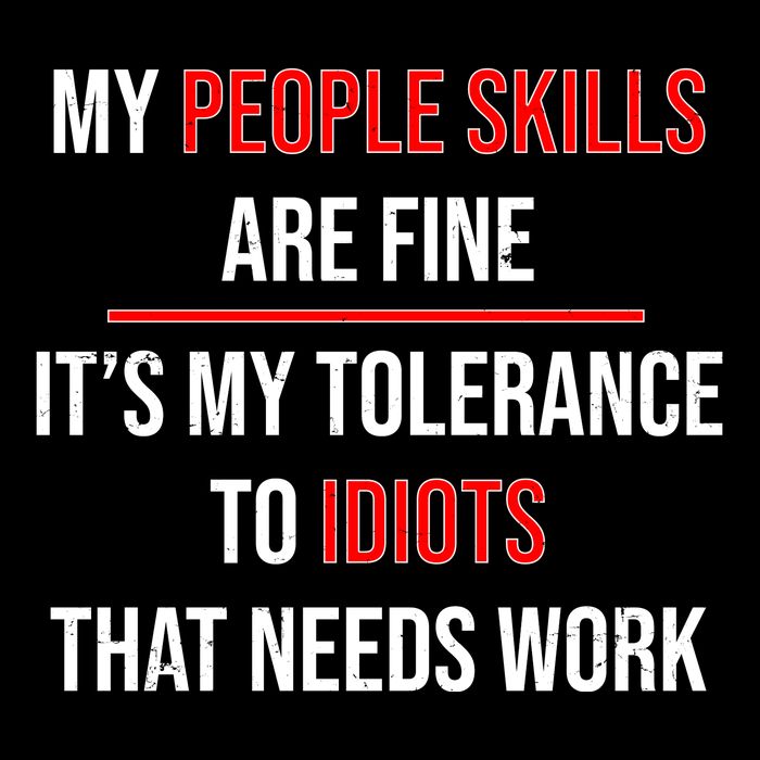 Funny My People Skills Are Fine My Tolerance To Idiots Need Work Premium T-Shirt