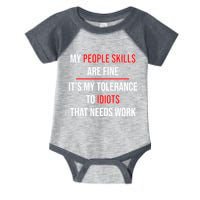 Funny My People Skills Are Fine My Tolerance To Idiots Need Work Infant Baby Jersey Bodysuit