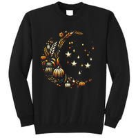 Fall Moon Pumpkins Stars Thanksgiving Harvest Doodles Tall Sweatshirt