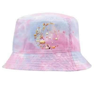 Fall Moon Pumpkins Stars Thanksgiving Harvest Doodles Tie-Dyed Bucket Hat