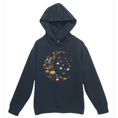 Fall Moon Pumpkins Stars Thanksgiving Harvest Doodles Urban Pullover Hoodie