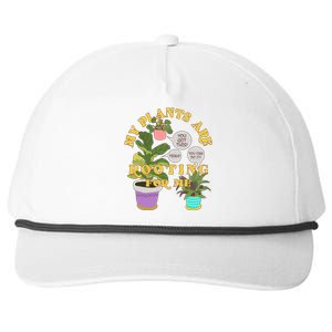 Funny My Plants Are Rooting For Me Snapback Five-Panel Rope Hat