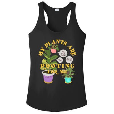 Funny My Plants Are Rooting For Me Ladies PosiCharge Competitor Racerback Tank