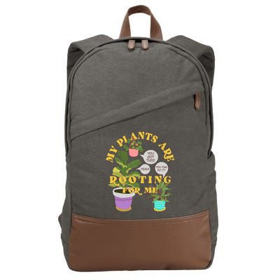 Funny My Plants Are Rooting For Me Cotton Canvas Backpack
