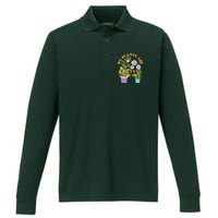 Funny My Plants Are Rooting For Me Performance Long Sleeve Polo