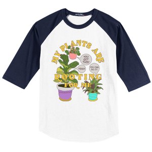 Funny My Plants Are Rooting For Me Baseball Sleeve Shirt