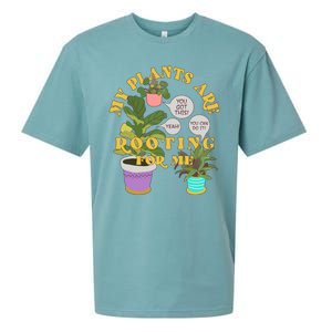 Funny My Plants Are Rooting For Me Sueded Cloud Jersey T-Shirt