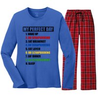 Fun My Perfect Day Do Scrapbooking Who Love Scrapbook Gift Women's Long Sleeve Flannel Pajama Set 