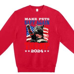 Funny Make Pets Safe Again Usa President Election Trump 2024 Premium Crewneck Sweatshirt