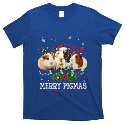 Funny Merry Pigmas Guinea Pig Antlers Lights Merry Christmas T-Shirt