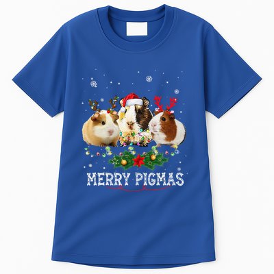 Funny Merry Pigmas Guinea Pig Antlers Lights Merry Christmas Tall T-Shirt