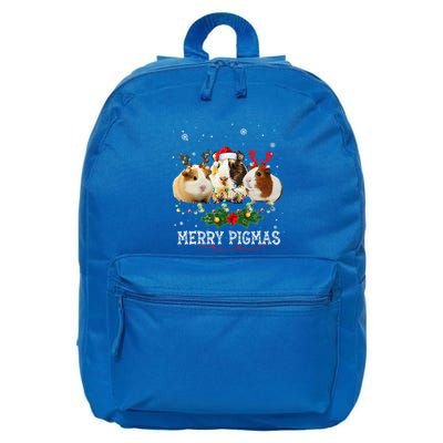 Funny Merry Pigmas Guinea Pig Antlers Lights Merry Christmas 16 in Basic Backpack